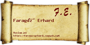 Faragó Erhard névjegykártya
