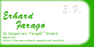 erhard farago business card